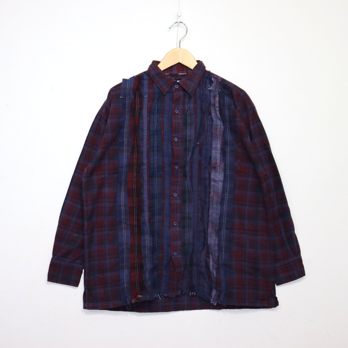 Rebuild by Needles : Flannel Shiirt - Ribbon SH / Over Dye 【Purple】#16