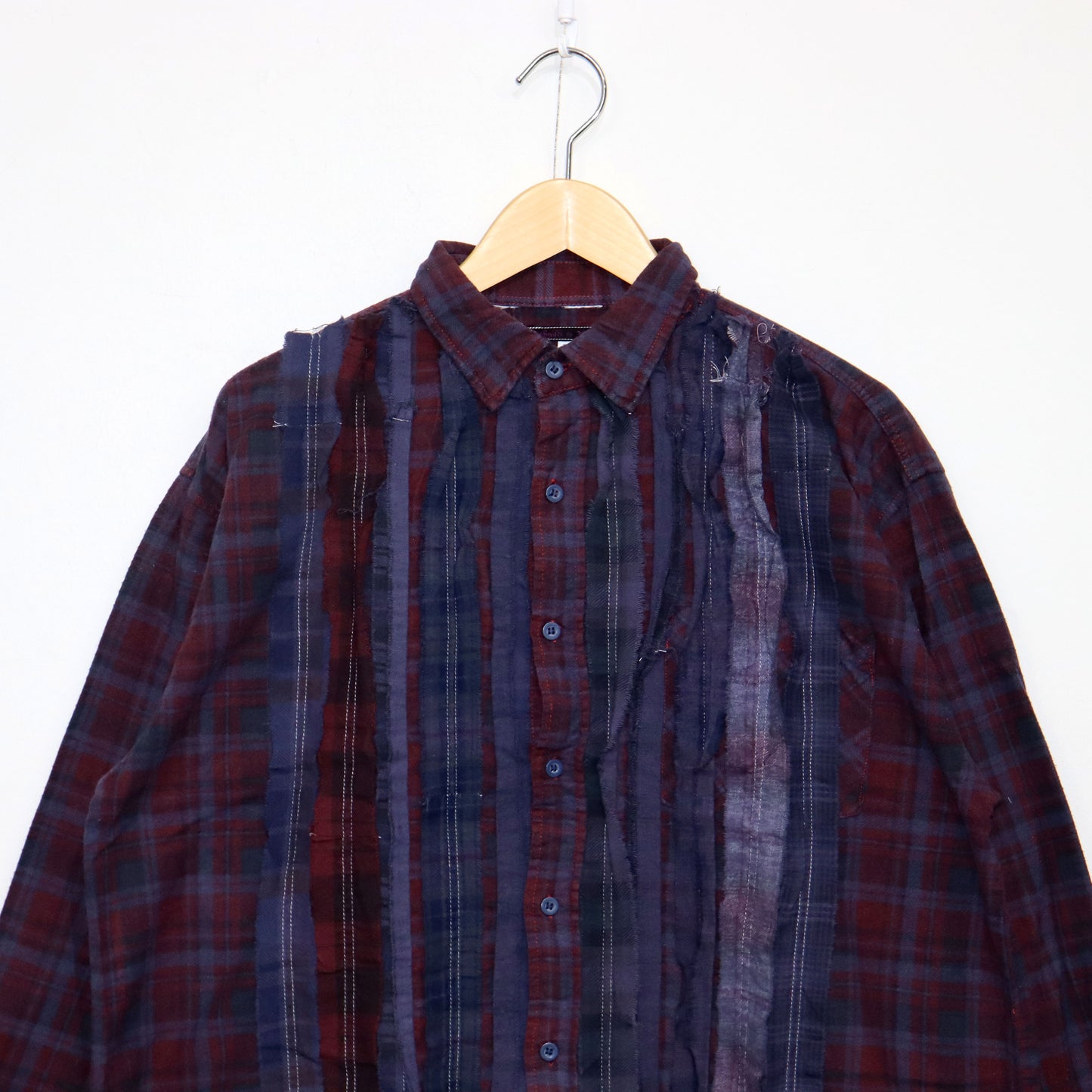 Rebuild by Needles : Flannel Shiirt - Ribbon SH / Over Dye 【Purple】#16