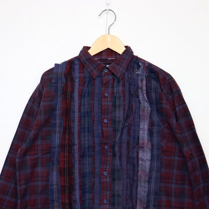 Rebuild by Needles : Flannel Shiirt - Ribbon SH / Over Dye 【Purple】#16