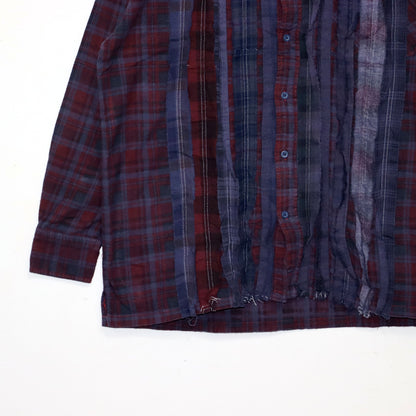 Rebuild by Needles : Flannel Shiirt - Ribbon SH / Over Dye 【Purple】#16