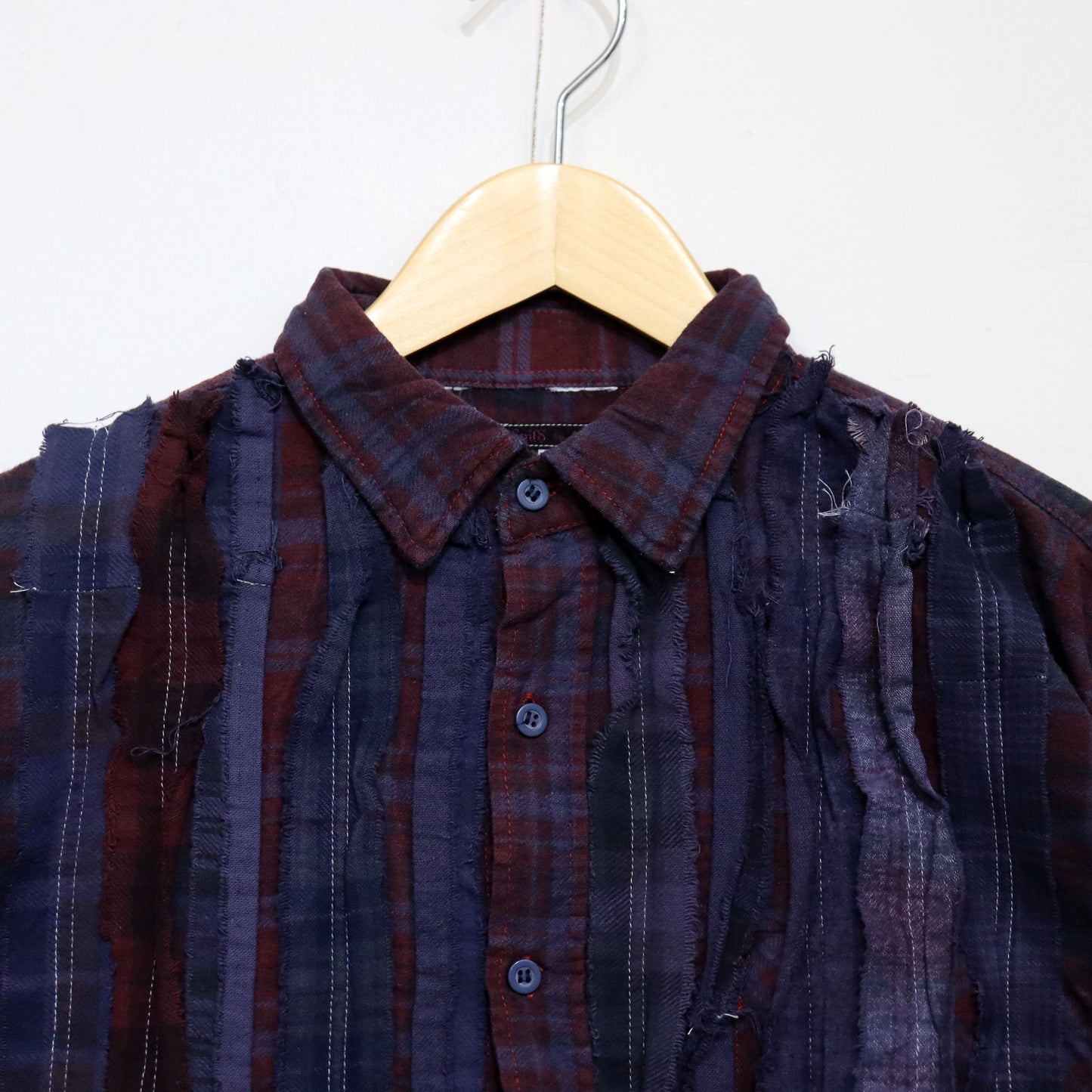 Rebuild by Needles : Flannel Shiirt - Ribbon SH / Over Dye 【Purple】#16