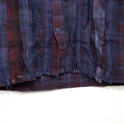 Rebuild by Needles : Flannel Shiirt - Ribbon SH / Over Dye 【Purple】#16