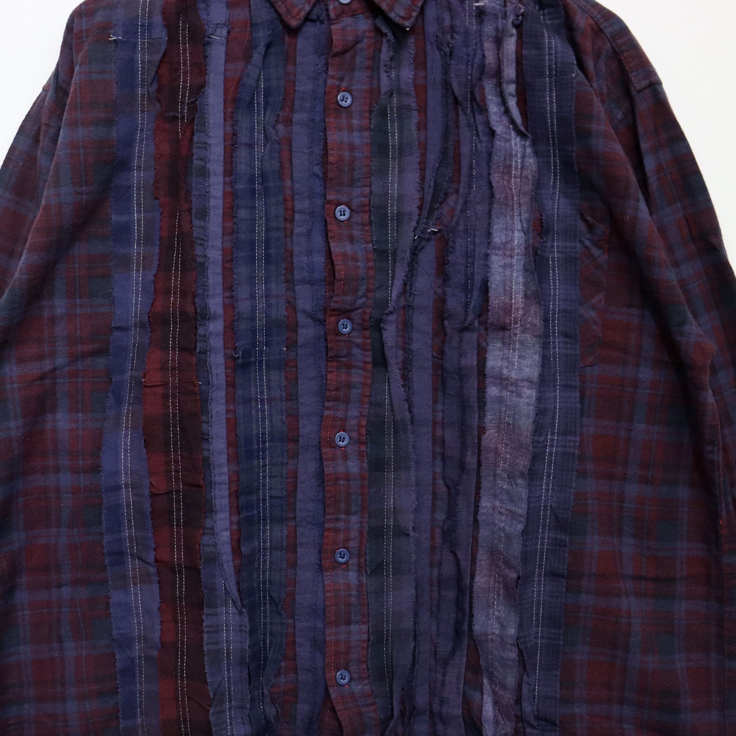 Rebuild by Needles : Flannel Shiirt - Ribbon SH / Over Dye 【Purple】#16