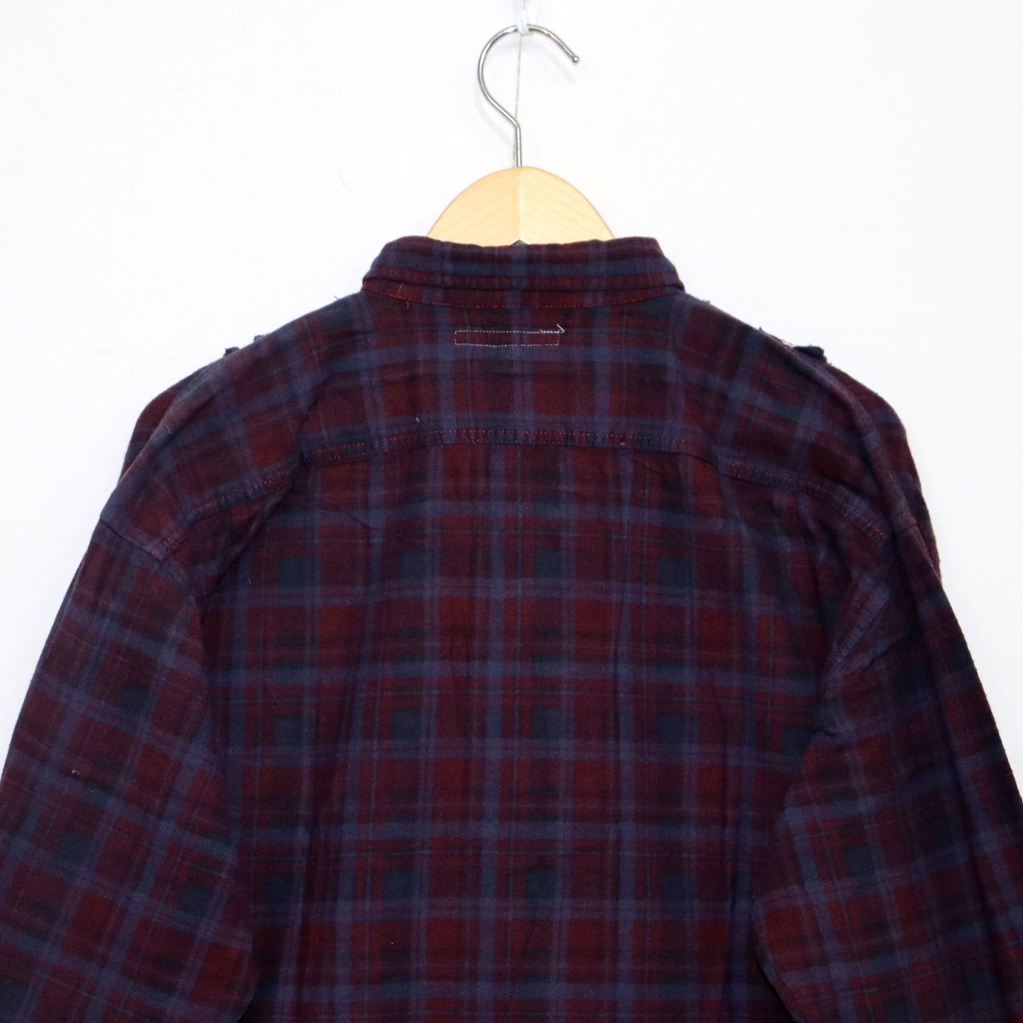 Rebuild by Needles : Flannel Shiirt - Ribbon SH / Over Dye 【Purple】#16