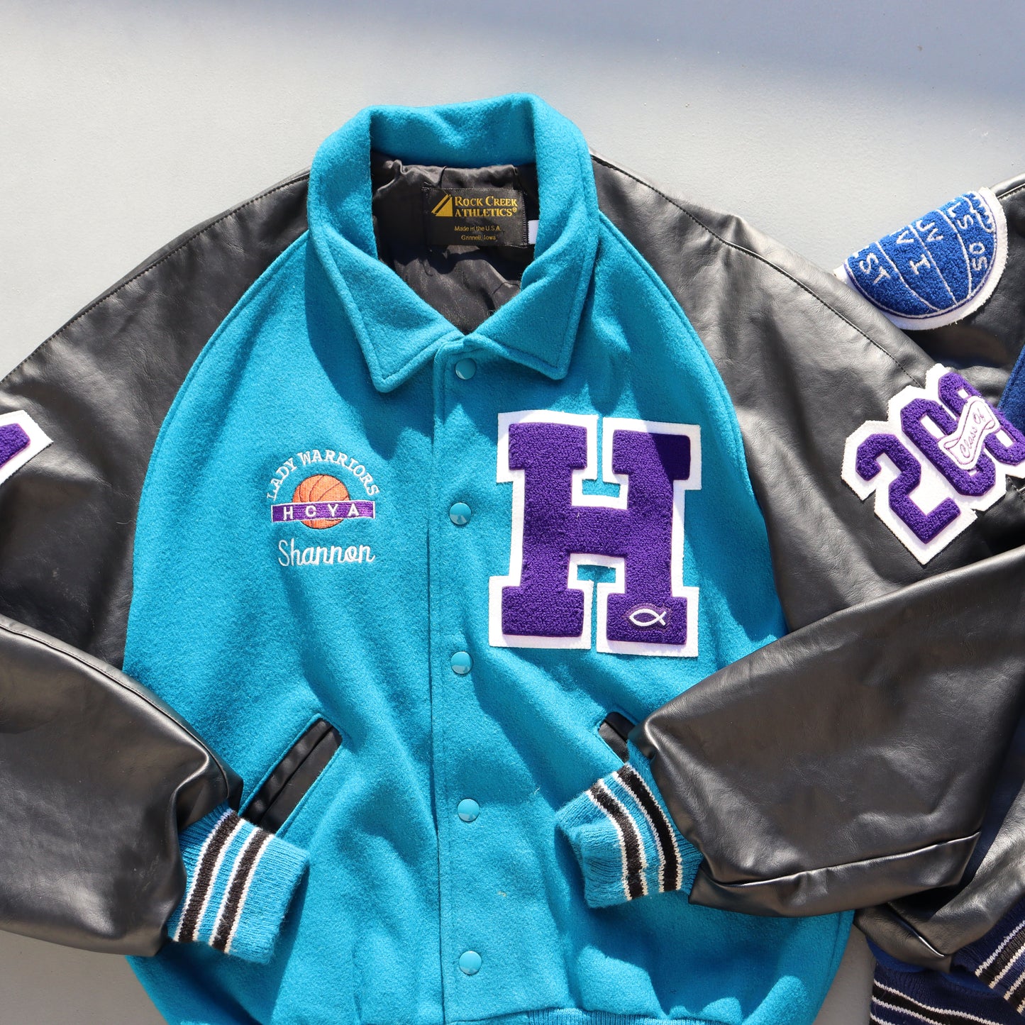 used : (ROCK CREEK ATHLETICS)  "H" Patch Award Jacket