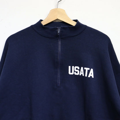 COPYCAT : USATA 1/2 ZIP SWEAT SHIRT - NAVY