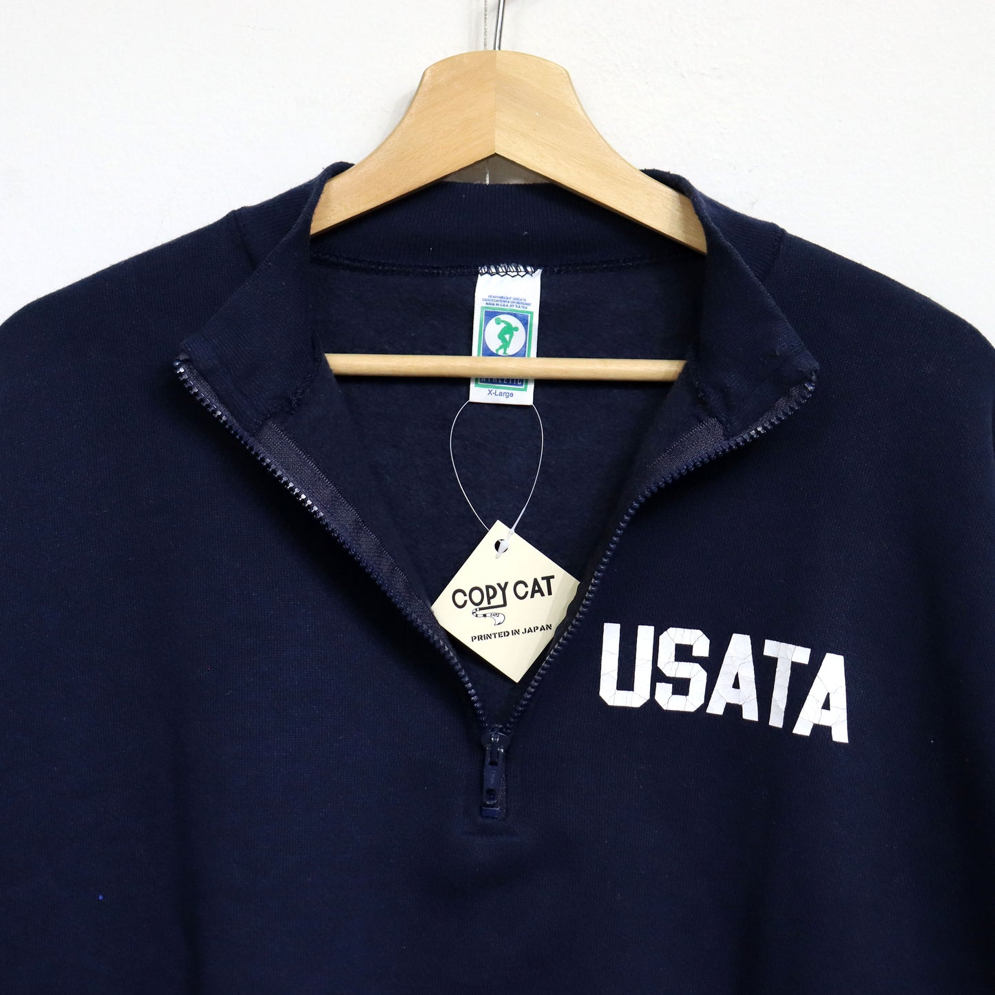 COPYCAT : USATA 1/2 ZIP SWEAT SHIRT - NAVY