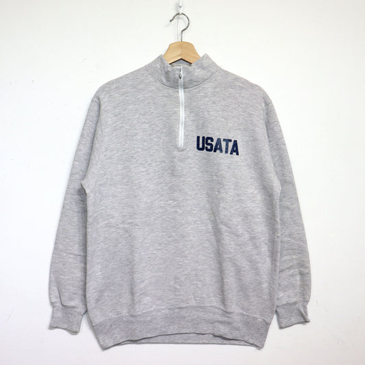 COPYCAT : USATA 1/2 ZIP SWEAT SHIRT - ASH