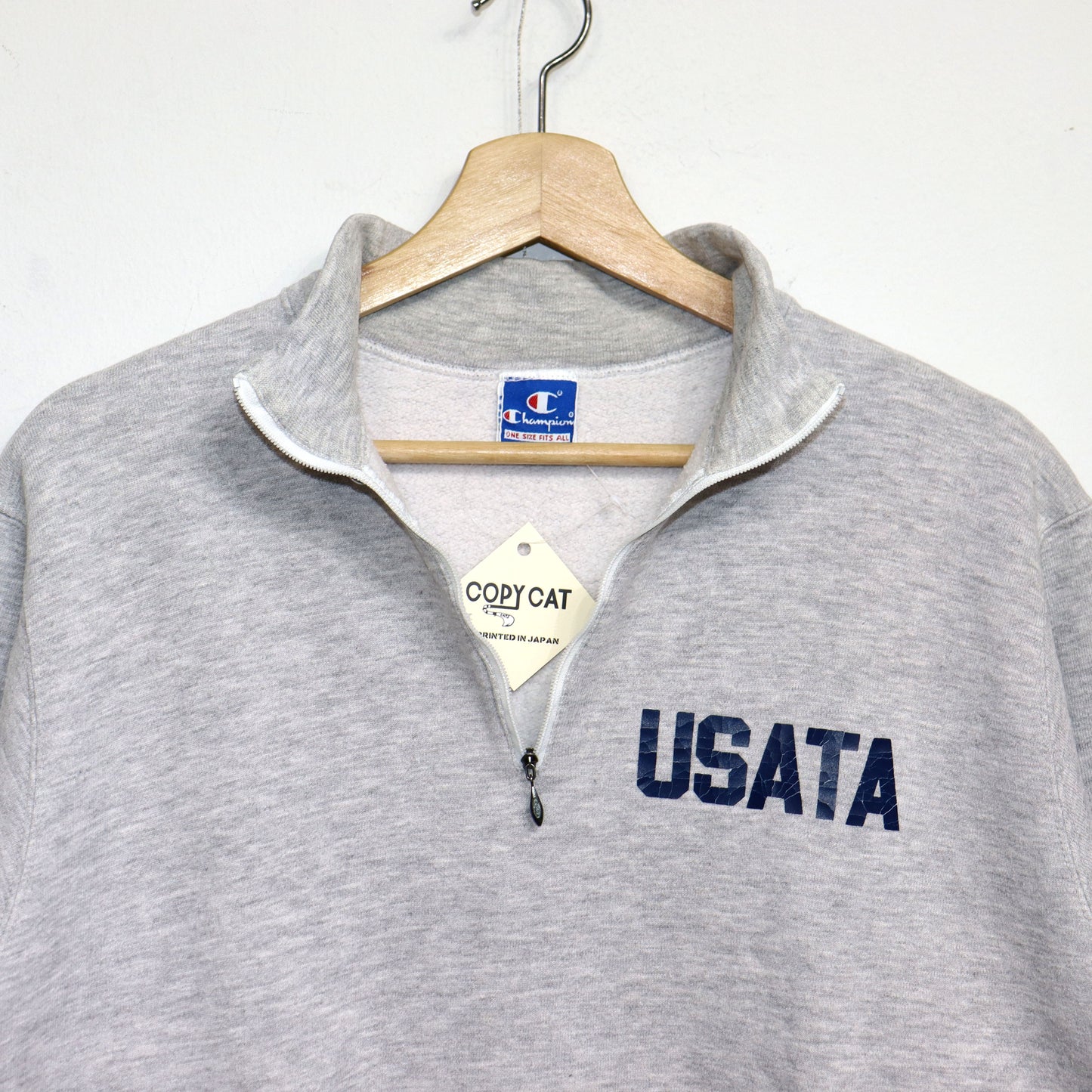 COPYCAT : USATA 1/2 ZIP SWEAT SHIRT - ASH