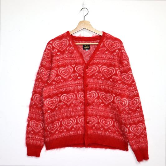 Needles：MOHAIR CARDIGAN -【Heart - Red】