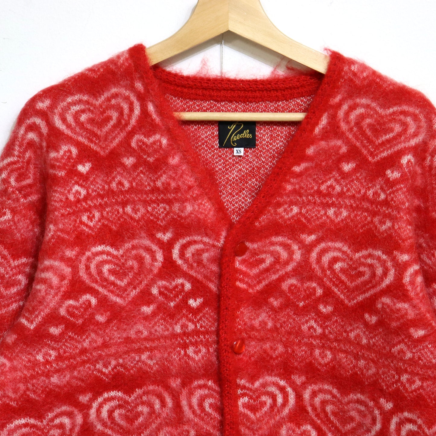 Needles：MOHAIR CARDIGAN -【Heart - Red】