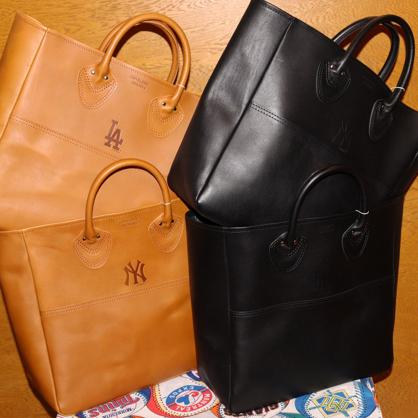 INFIELDER DESIGN×MLB：MLB-216 MLB LEATHER TOTE