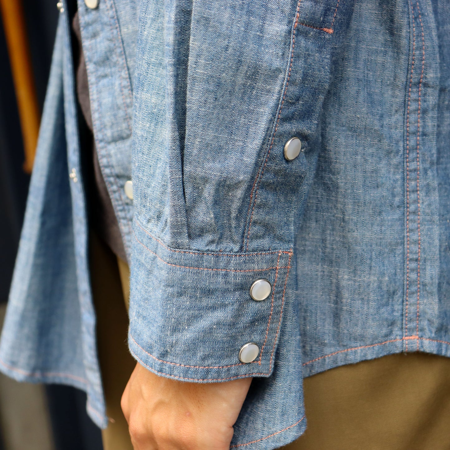 Needles：Western Shirt - Cotton Chambray / India Emb.