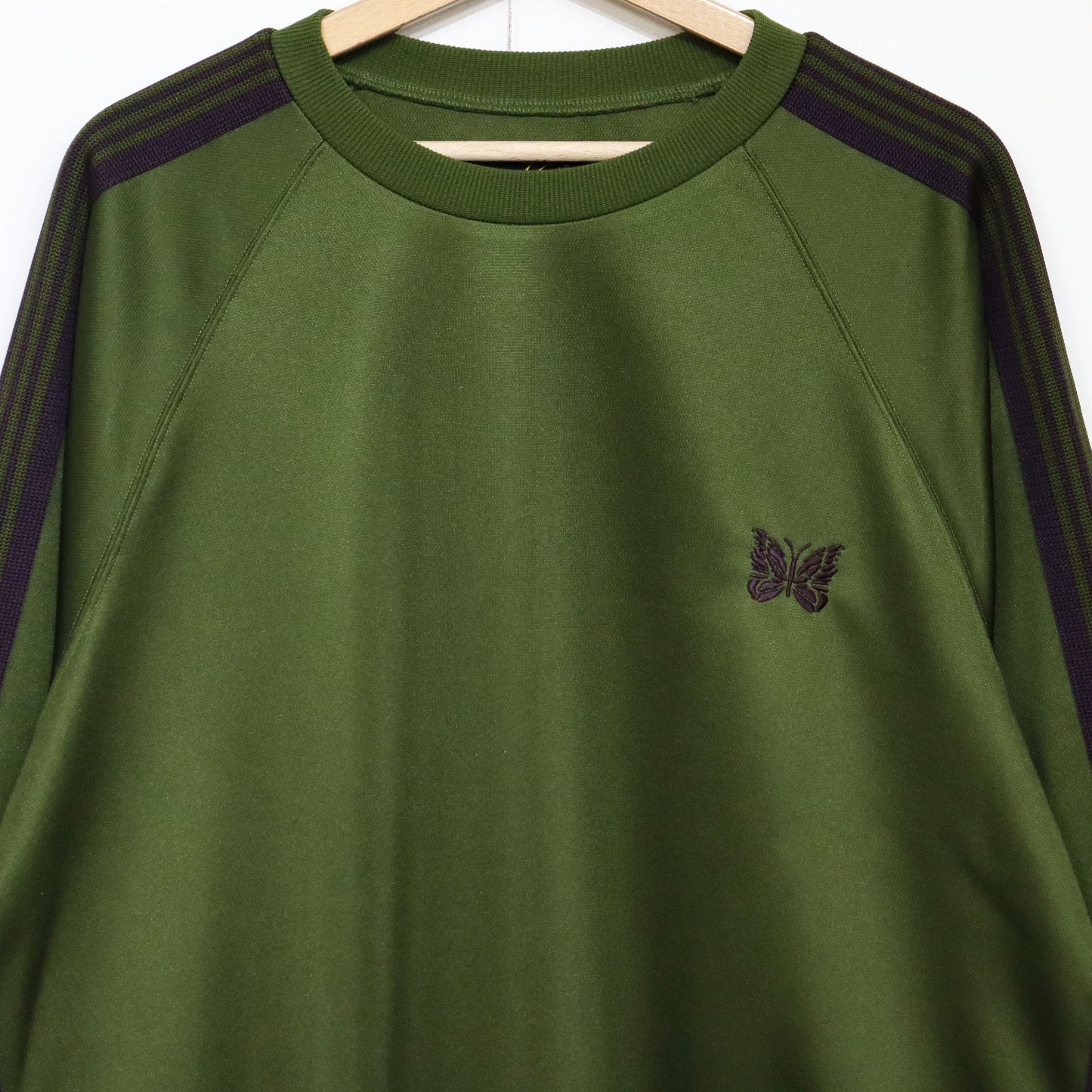 Needles：Track Crew Neck Shirt - Poly Smooth [Olive]