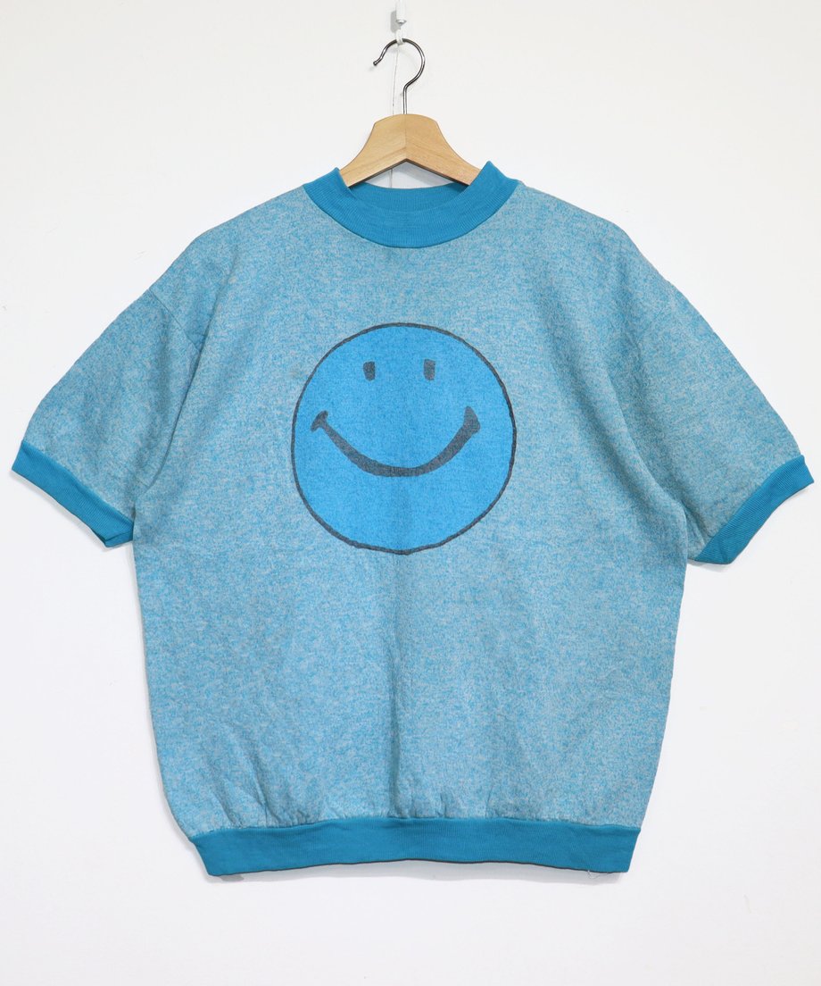 COPY CAT : "SMILE" S/S Sweat -  Turquoise×Lt.Blue