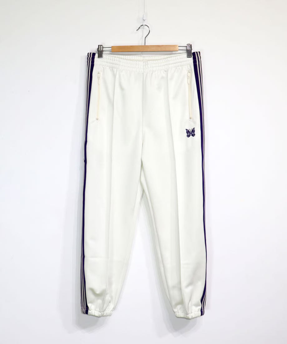 Needles：Zipped Track Pant - Poly Smooth 【White】