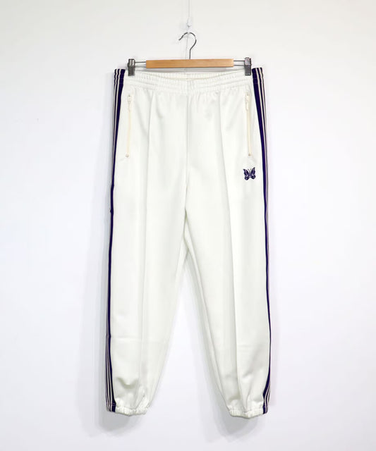 Needles：Zipped Track Pant - Poly Smooth 【White】