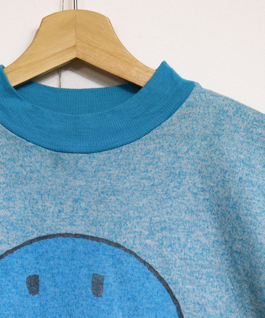 COPY CAT : "SMILE" S/S Sweat -  Turquoise×Lt.Blue