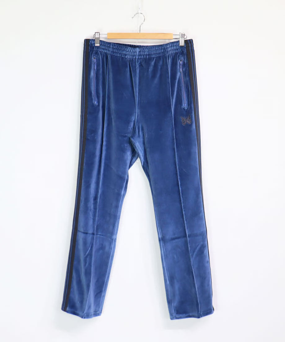 Needles：NARROW TRACK PANT - C/PE VELOUR 【SMOKE BLUE】